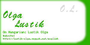 olga lustik business card